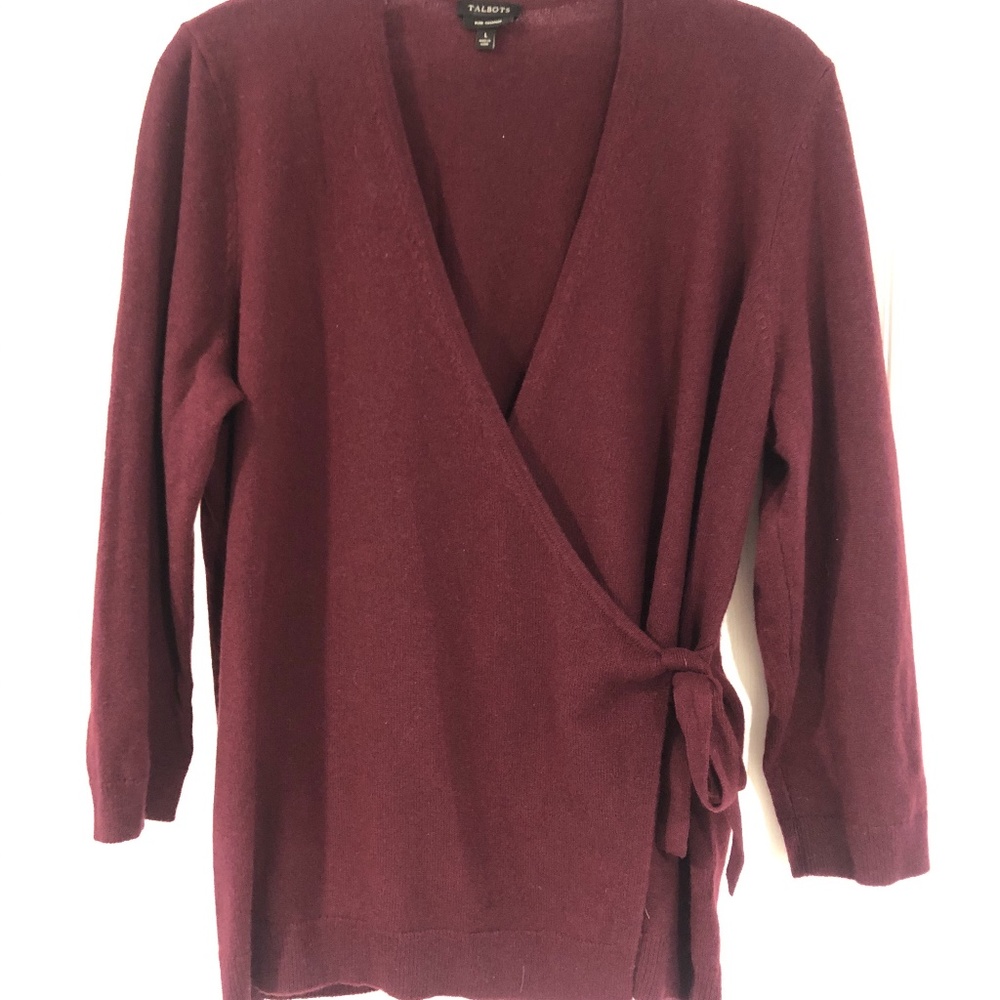 Talbots Cashmere Faux Wrap Sweater
